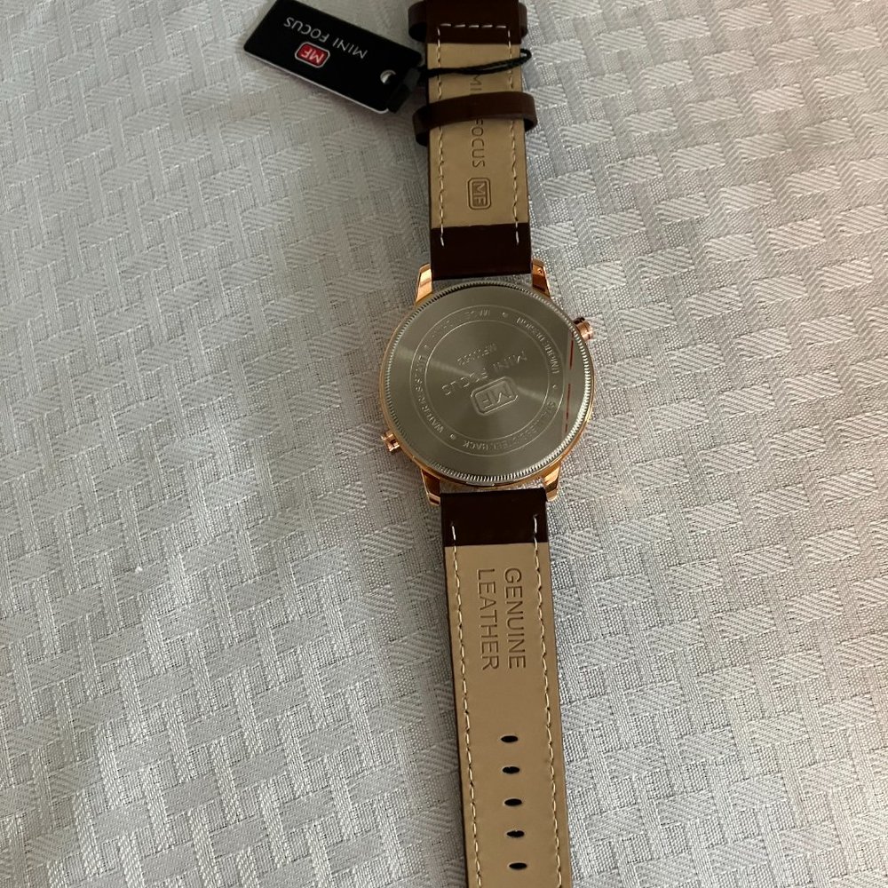 NWT MINI FOCUS Men's Watch Genuine Leather Quartz Movement - Picture 6 of 9